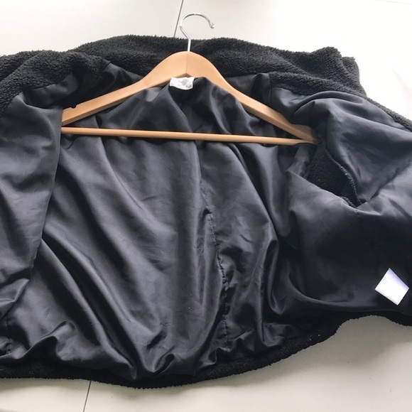 SADIE & Sage fleece cropped black jacket size Large - Picture 11 of 11